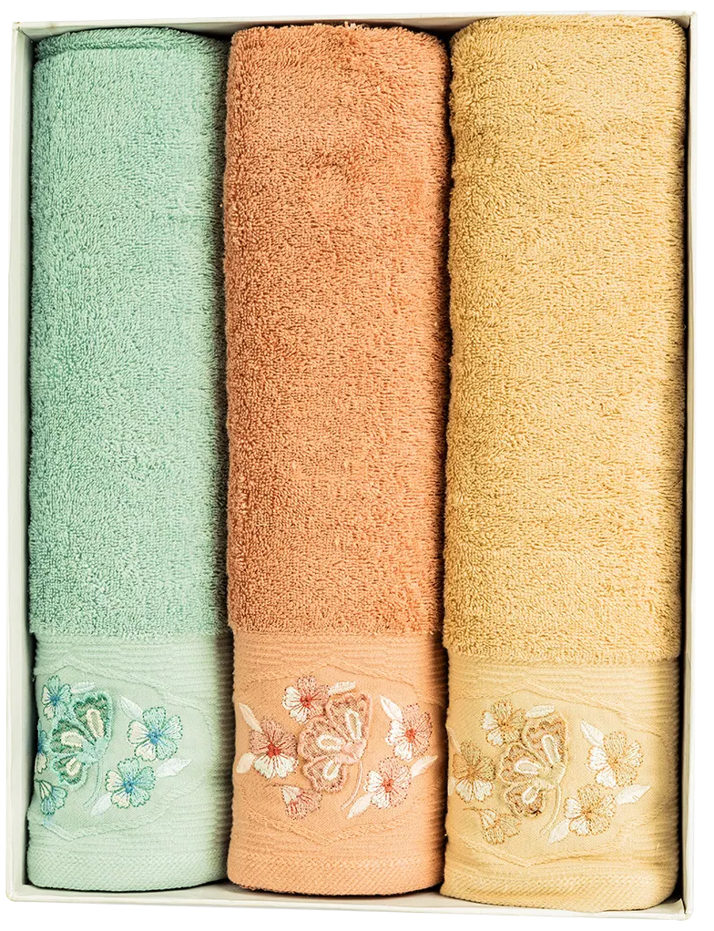 طقم فوط مطرز السروجي ، موديل هند ، مكون من 3 قطع ، متعددة الألوان