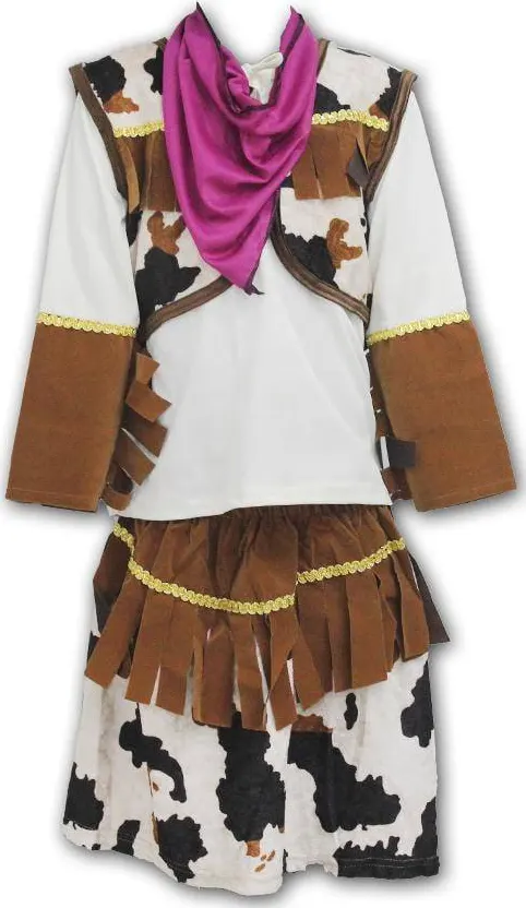 El Malika We Almir Cosplay Costume Cow Girl, Size L, Multi-Color