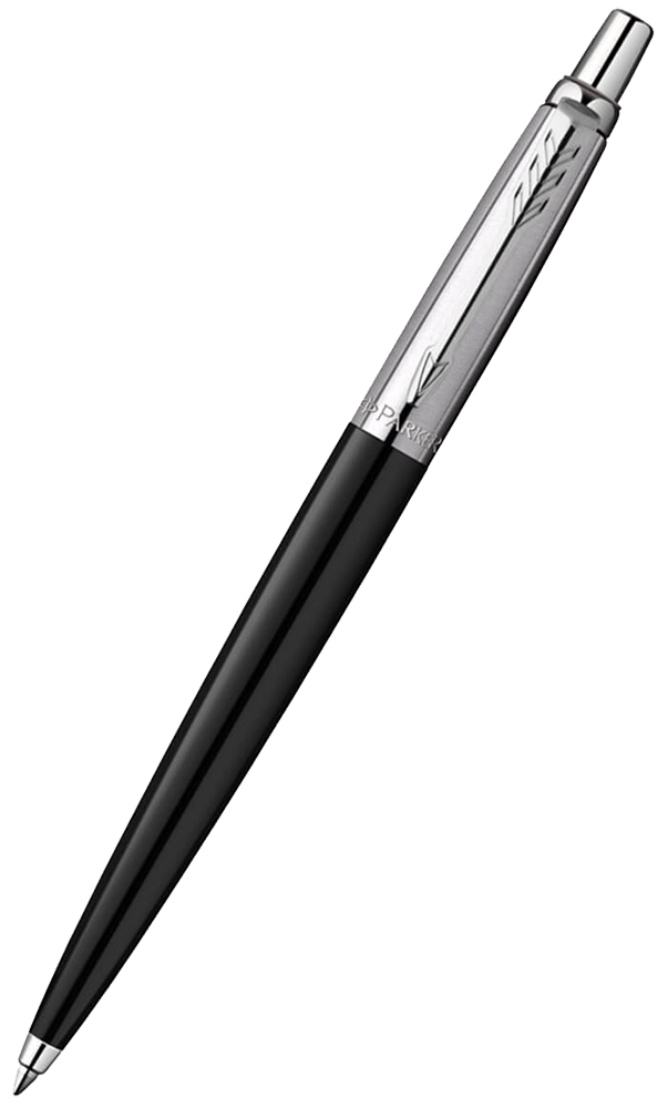 Parker Jotter Blue Ballpoint Pen, Black Body x Silver , 2183298