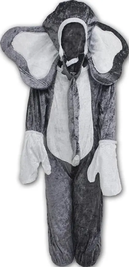 El Malika We Almir Cosplay Costume Elephant, Size L, Gray*White