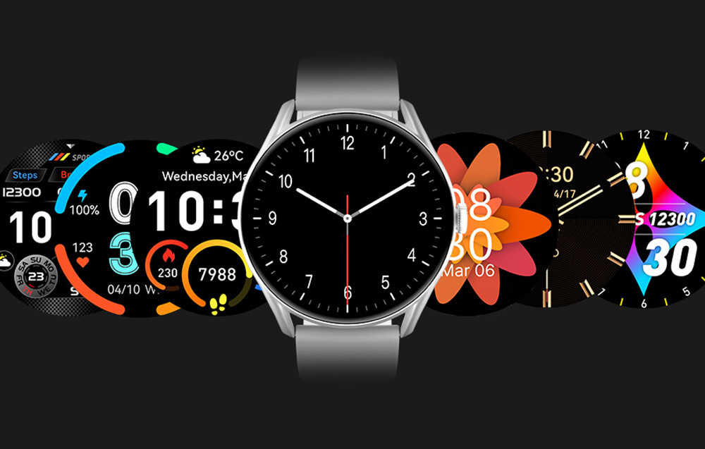 QCY Smart Watch GT , 1.43 " AMOLED Touch Screen , Bluetooth , Water-Resistant , Frost Grey