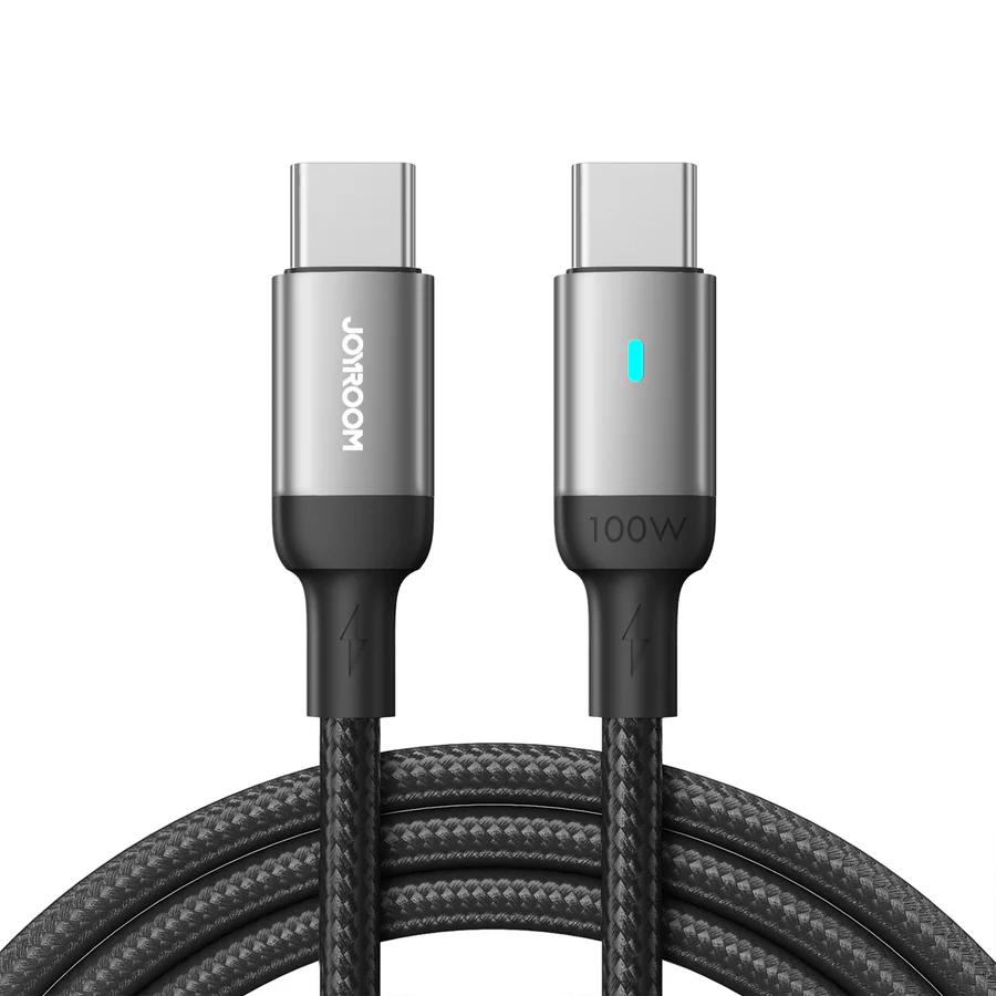 كابل شحن سريع من جوي روم ، من USB-C إلى USB-C ، بقدرة 100  وات ، 2 متر ، أسود ، S-CC100A10