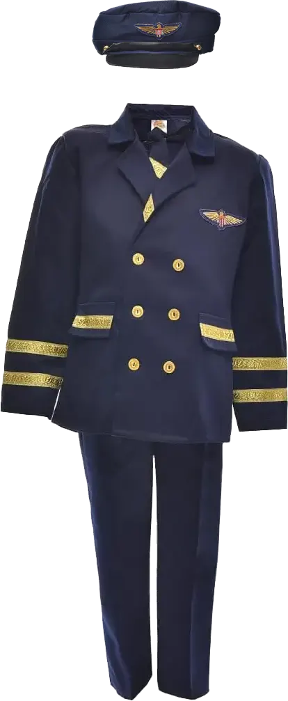 El Malika We Almir Cosplay Costume Pilot, Size S, Dark Blue