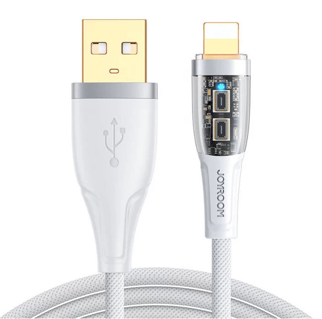 كابل شحن سريع ذكي من جوي روم ، USB-A إلى Lightning ، بقدرة 2.4 أمبير ، 1.2 متر ، أبيض ، S-UL012A3