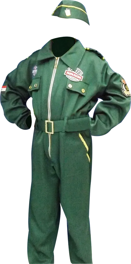 El Malika We Almir Cosplay Costume Fighter Pilot, Size M, Green