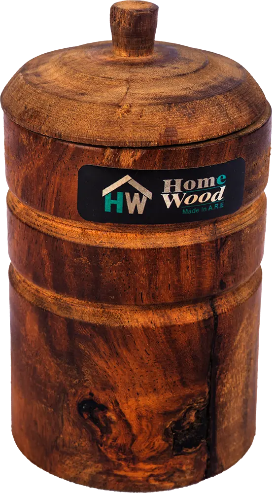 برطمان خشب للتوابل من هوم وود ، مقاس صغير ، بني