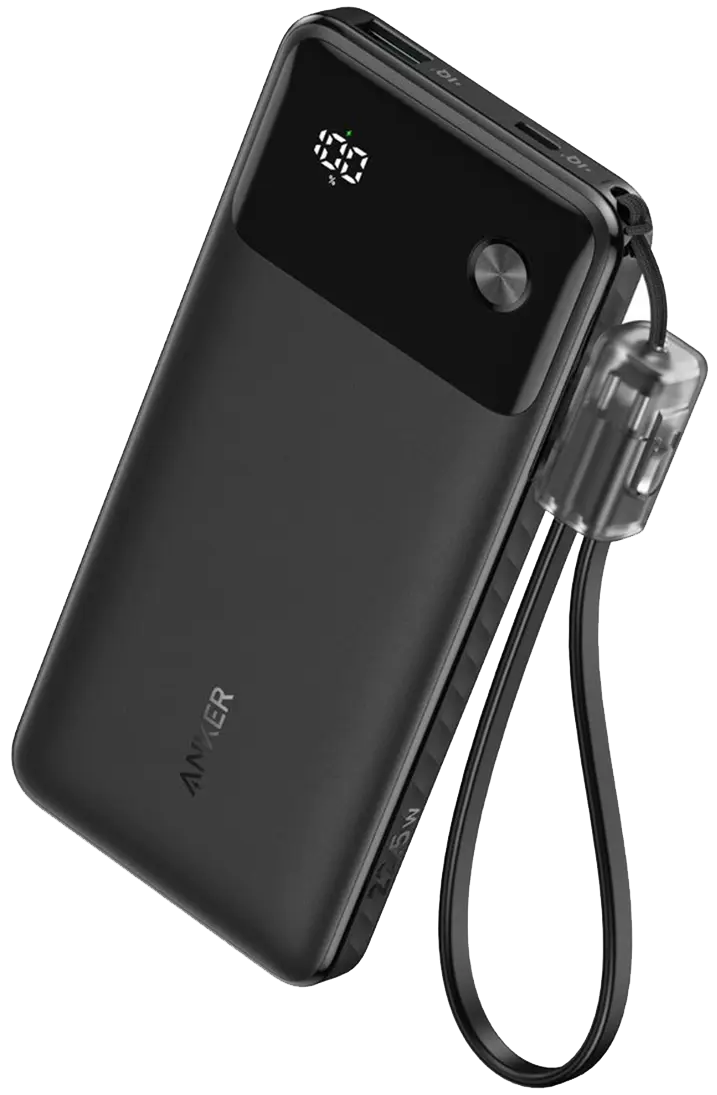باور بانك انكر باور بوست بحجم الجيب ، 10000 مللي امبير ، 22.5 وات ، مع كابل يو اس بي- سي ، اسود ، A1388H11