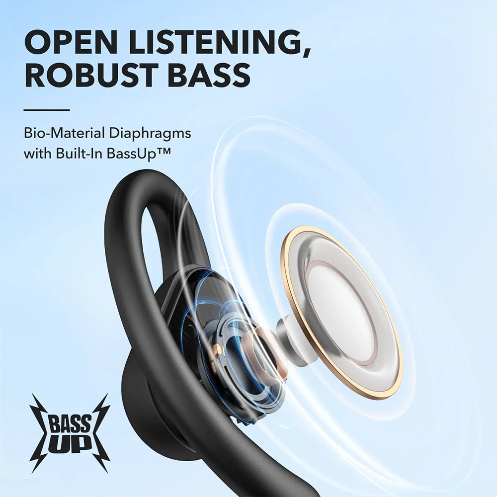 سماعات أذن مفتوحة من أنكر Sound Core V30I اللاسلكية ، بلوتوث ، مقاومة للماء ، تقليل الضوضاء ، أسود ، A3873H11