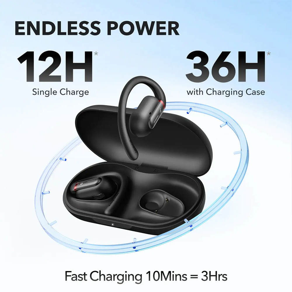 سماعات أذن مفتوحة من أنكر Sound Core V30I اللاسلكية ، بلوتوث ، مقاومة للماء ، تقليل الضوضاء ، أسود ، A3873H11