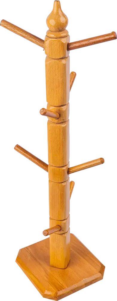 حامل مجات خشب ، 8 علاقة ، بني