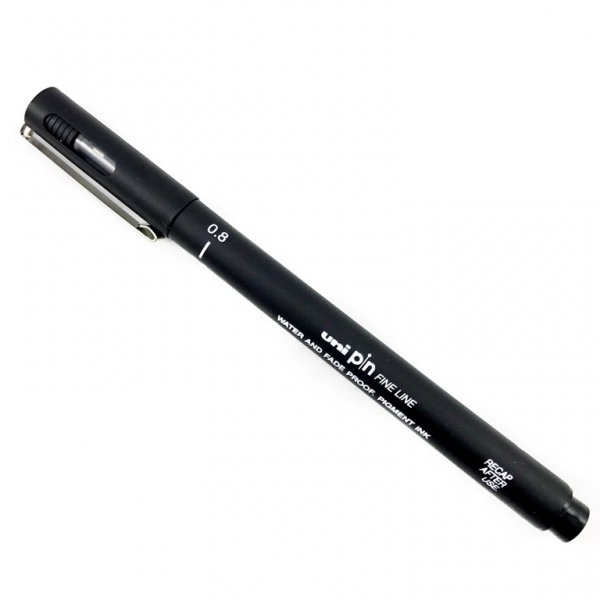 Uniball Rollerball pen, 8 mm, Fine pen, Black, Pin200