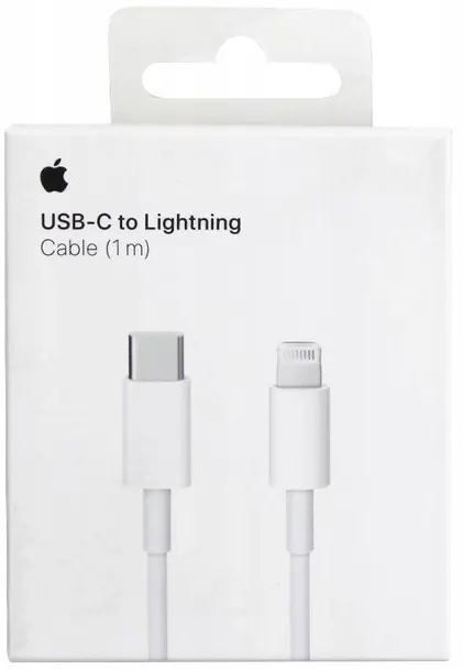 كابل شحن سريع من ابل ، USB-C إلى Lightning ، كابل أوريجينال  1 متر ، أبيض ، OR MUQ93ZM-A