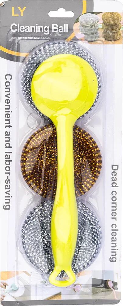 Stainless Steel Scrubber Set, 3 pcs, Silver