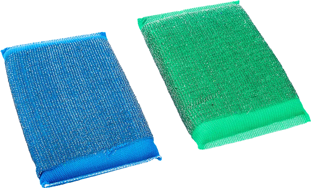 طقم ليفة تنظيف أواني الروماني، من البلاستيك والسلك، 2 قطعة، ألوان، موديل 3103