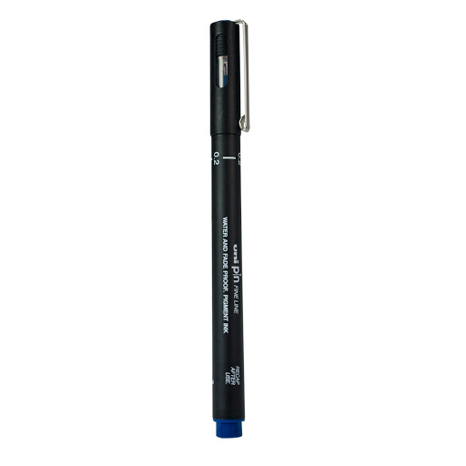 Uniball Pin200 Fineline Drawing Pen, 0.2 mm Blue