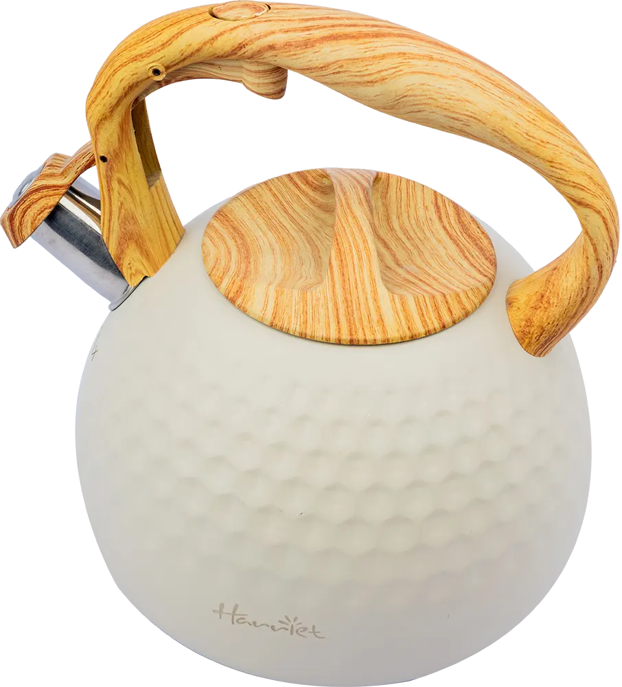 براد شاي سيراميك استانلس ستيل داخلي ، بصفارة عند الغليان، لون بيج، موديل 07