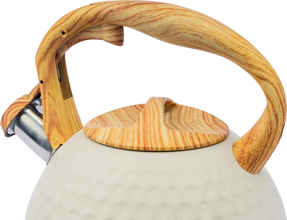 براد شاي سيراميك استانلس ستيل داخلي ، بصفارة عند الغليان، لون بيج، موديل 07