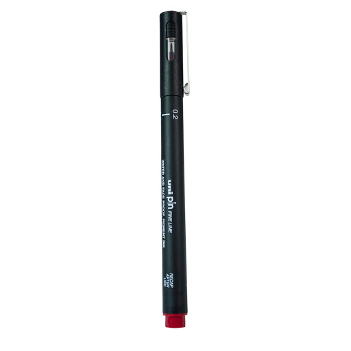 قلم حبر سايل يوني بول، 2 ملم، سن ريشة، أحمر، Pin200