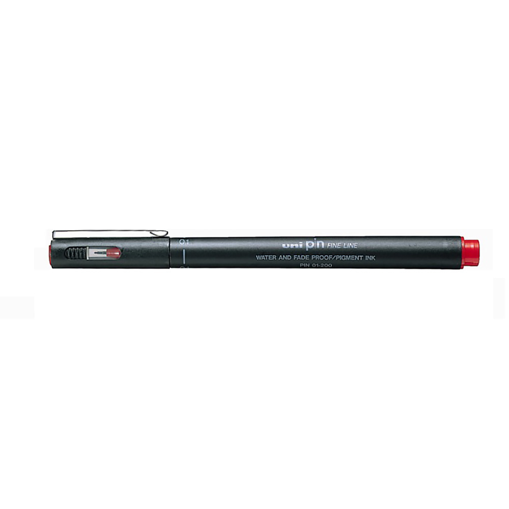 قلم حبر سايل يوني بول، 1 ملم، سن ريشة، أحمر، PIN200