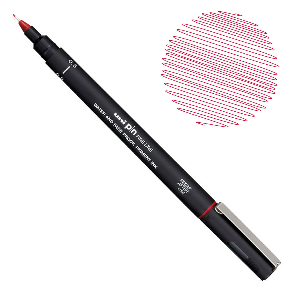 قلم حبر سايل يوني بول، 3 ملم، سن ريشة، أحمر، Pin200