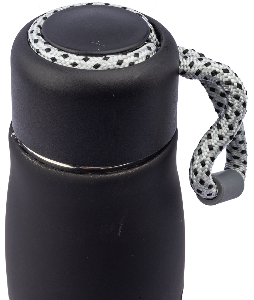 Stainless Steel Vacuum Flask with Rope, 500 ml, Black