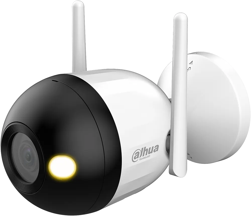 Dahua Outdoor Wireless Security Camera, 2MP, Full-color, 3.6mm lens, WiFi, Waterproof, White, DH-F2C-LED