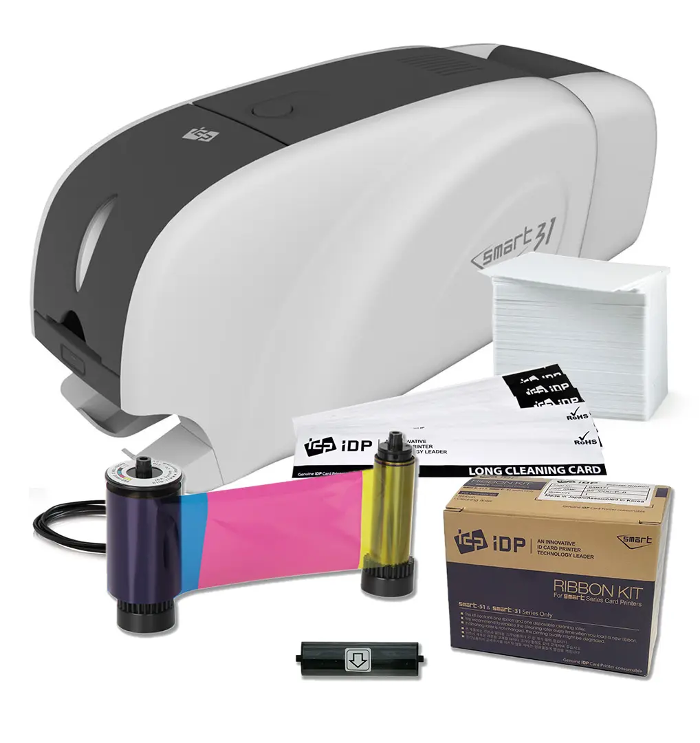 IDP ID Card Printer Color & Mono Printing, USB, White, SMART-31D