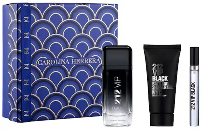 212 VIP BLACK BY CAROLINA HERRERA FOR MEN EDP 100 ML SET +10 ML +shower gel 100ml