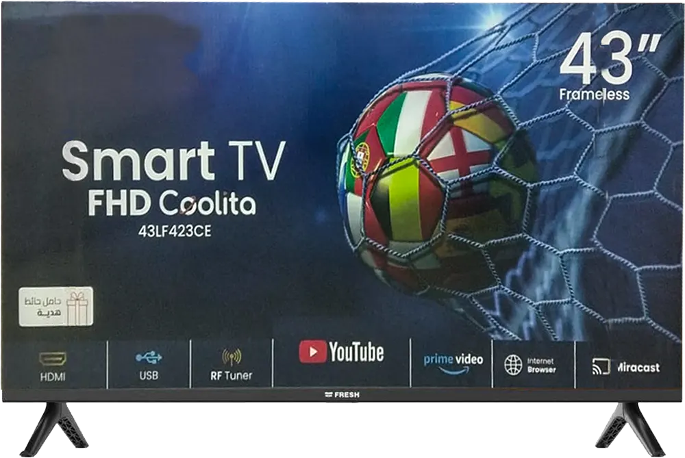 شاشة فريش سمارت ، 43 بوصة، LED، دقة FHD، بدون إطار، 43 LF423CE