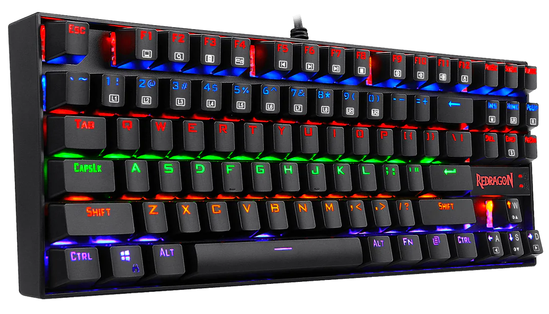 Redragon Kumara Mechanical Gaming Keyboard , Wired , RGB Led Backlit , Black , K552RGB-1