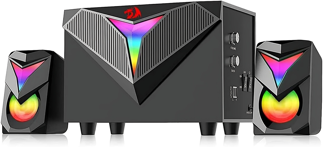 Redragon Toccata Gaming Subwoofer Speakers , RGB Colors , Stereo , 3 Pieces , Black  GS700