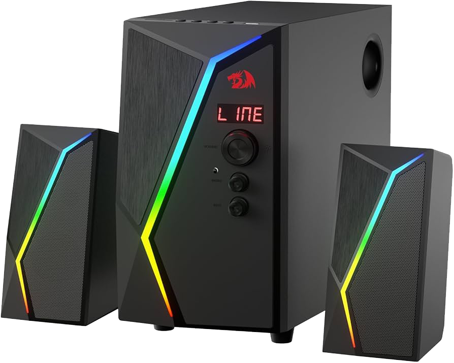 Redragon Anvil Pro Gaming Subwoofer Speakers , RGB Colors , 2.1 Channel Stereo , Remote Control , Black , GS520-PRO