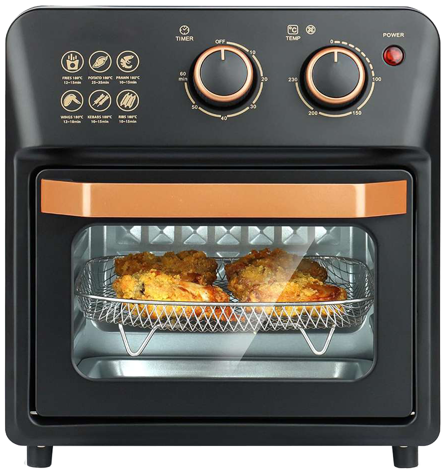 Hoffmans Oven Fryer , 2000 Watt , 12 Liter , Thermostat , Fan , Grill , Grey x Beige , HM-750