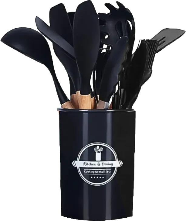 Borak Silicone Spatula Set with Wooden Handle, 12Pcs, Multi Color, Model 1630