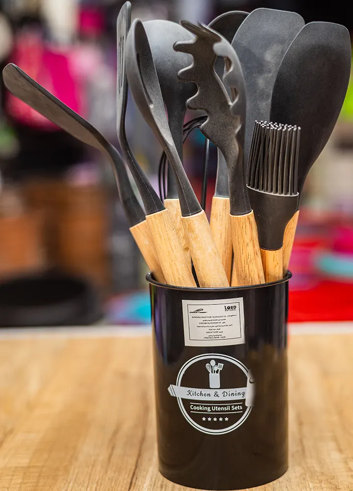 Borak Silicone Spatula Set with Wooden Handle, 12Pcs, Multi Color, Model 1630