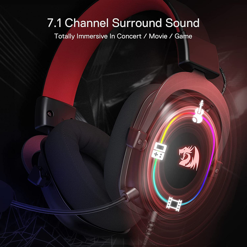Redragon Zeus X Wired Gaming Headphone , RGB Colors , USB Cable , Black , H510-RGB