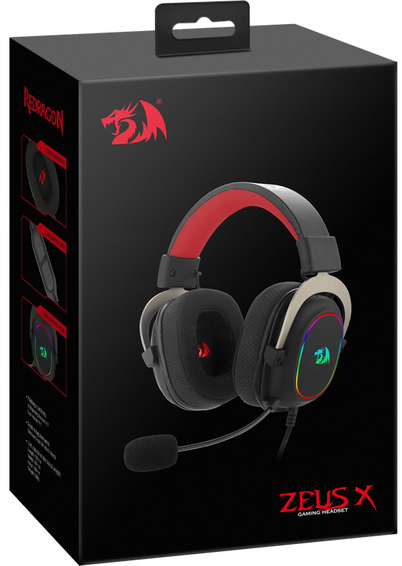 Redragon Zeus X Wired Gaming Headphone , RGB Colors , USB Cable , Black , H510-RGB