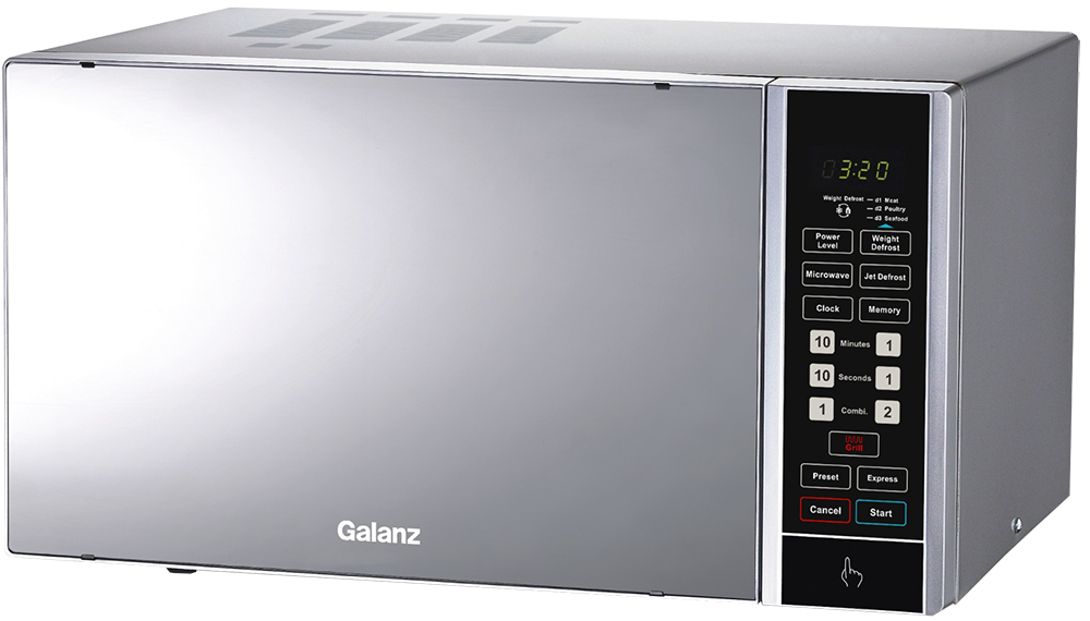Galanz Microwave, 25 Liter, 900 Watt, Digital Screen, Silver, B-Tech Warranty, D90D25APS