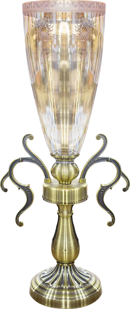 Murano H vase, metal*glass, gold color, model 4320