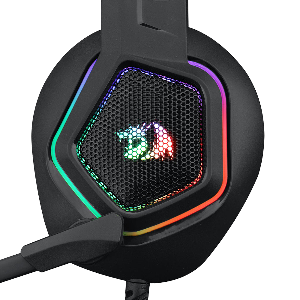 Redragon Medea Gaming Headphone , Stereo Sound , RGB Lights , With Mic , Black , H280