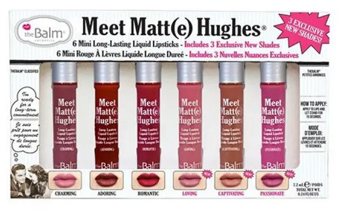THE BALM MEET MATTE HUGHES 6 MINI LIQUID LIPSTICKS ,VOLUME 3