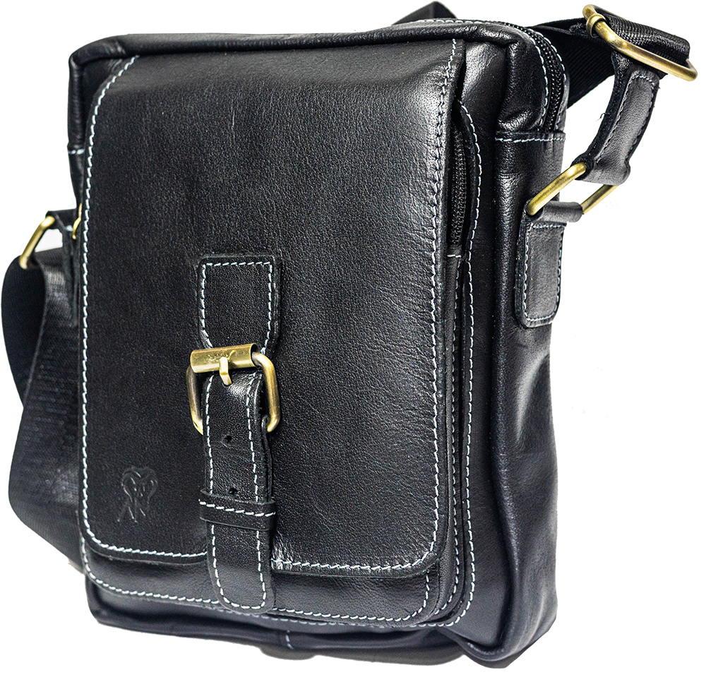 AM Group Crossbody Bag, with Front Buckle , Leather Flap , Multicolor