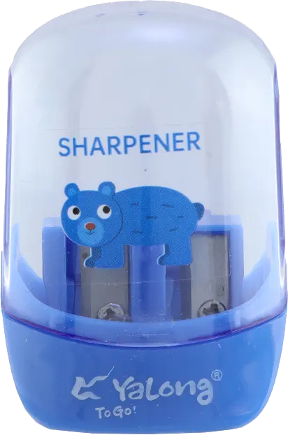 Yalong plastic sharpener, 2 eyes, tank, multi-color, YL221616
