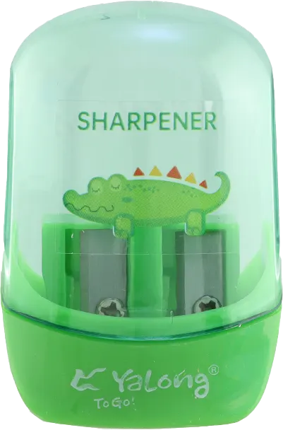 Yalong plastic sharpener, 2 eyes, tank, multi-color, YL221616