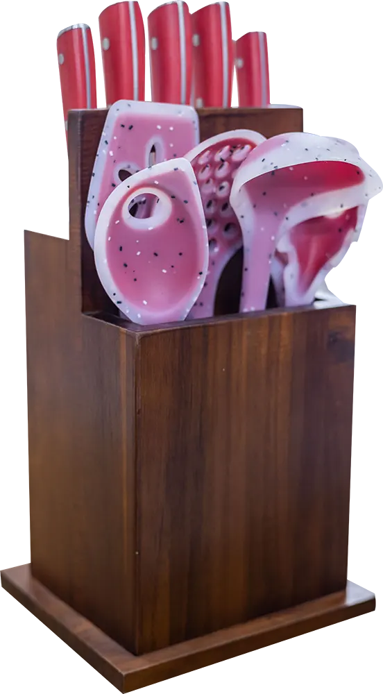 Albaraka knife and Distribution set with 11-piece wooden holder  , multi-color