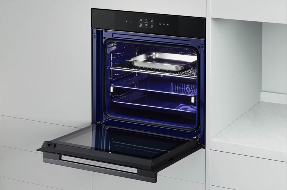 LG Insta View Built-in Oven, 60 cm, Electric, 76 Liters, Digital Screen, Fan, Black × Silver, Korean, WSED7667M