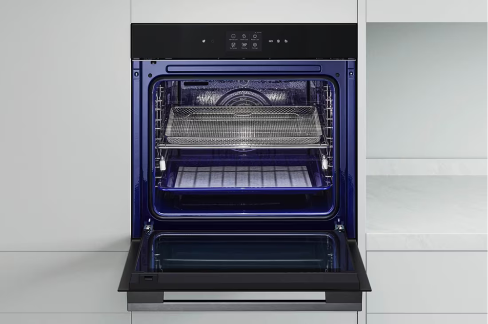 LG Insta View Built-in Oven, 60 cm, Electric, 76 Liters, Digital Screen, Fan, Black × Silver, Korean, WSED7667M