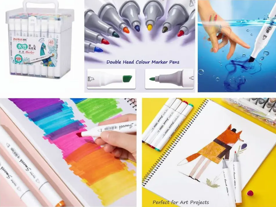 Alcohol Markers 24-Color, Dual Tip, Multi-Color