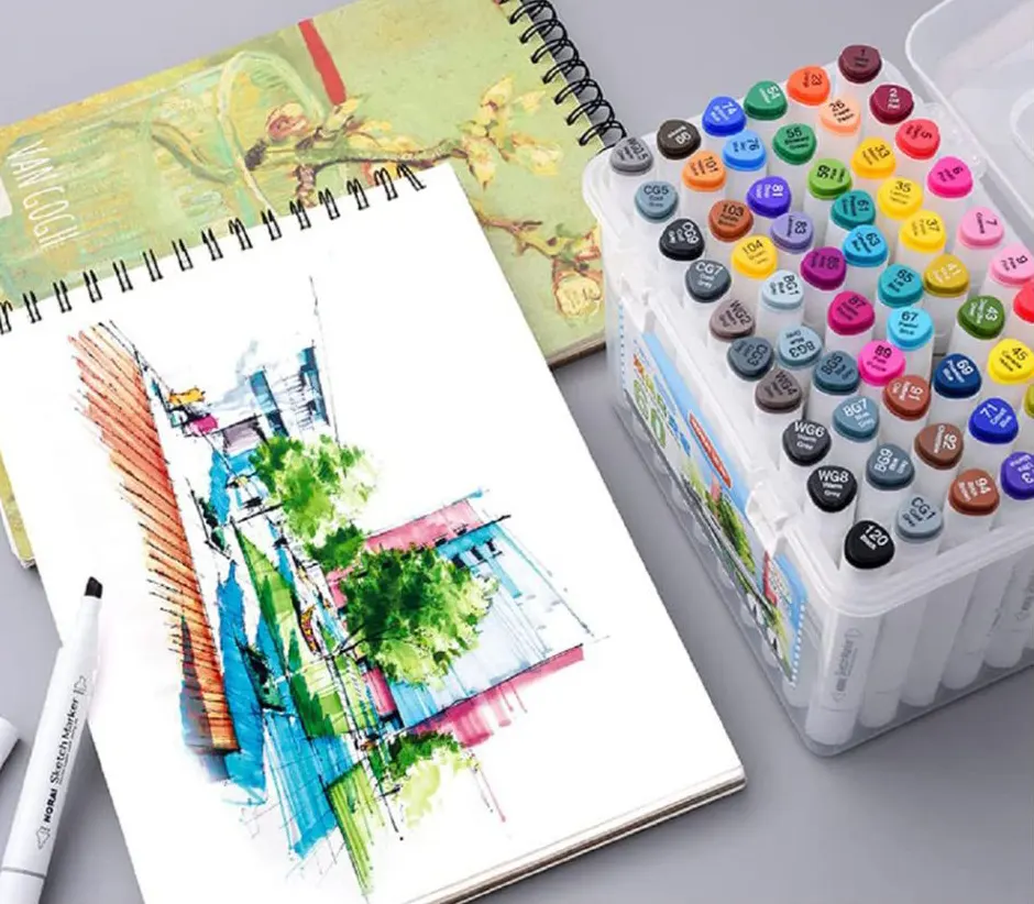 Alcohol Markers 24-Color, Dual Tip, Multi-Color