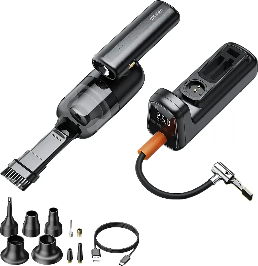 مكنسة كهربائية لاسلكية متعددة الوظائف قابلة لإعادة الشحن من إيساجر، 4 في 1، F19 Plus